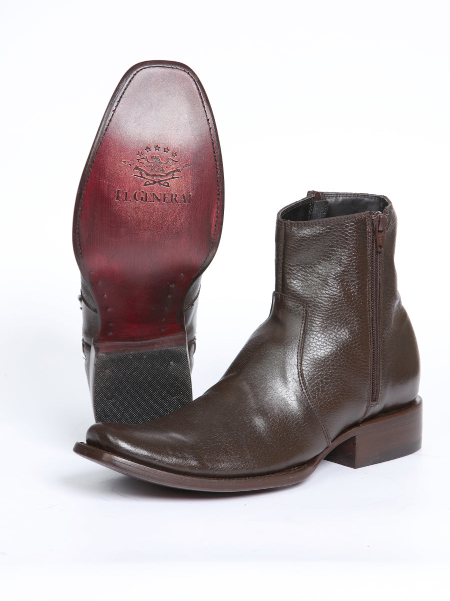 El General Men's Side Zip Ankle Boot - Made in Mexico - Brown 45583 — view 4