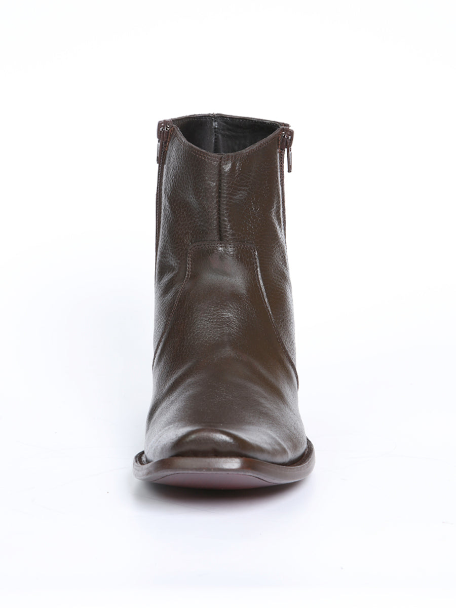 El General Men's Side Zip Ankle Boot - Made in Mexico - Brown 45583 — view 7