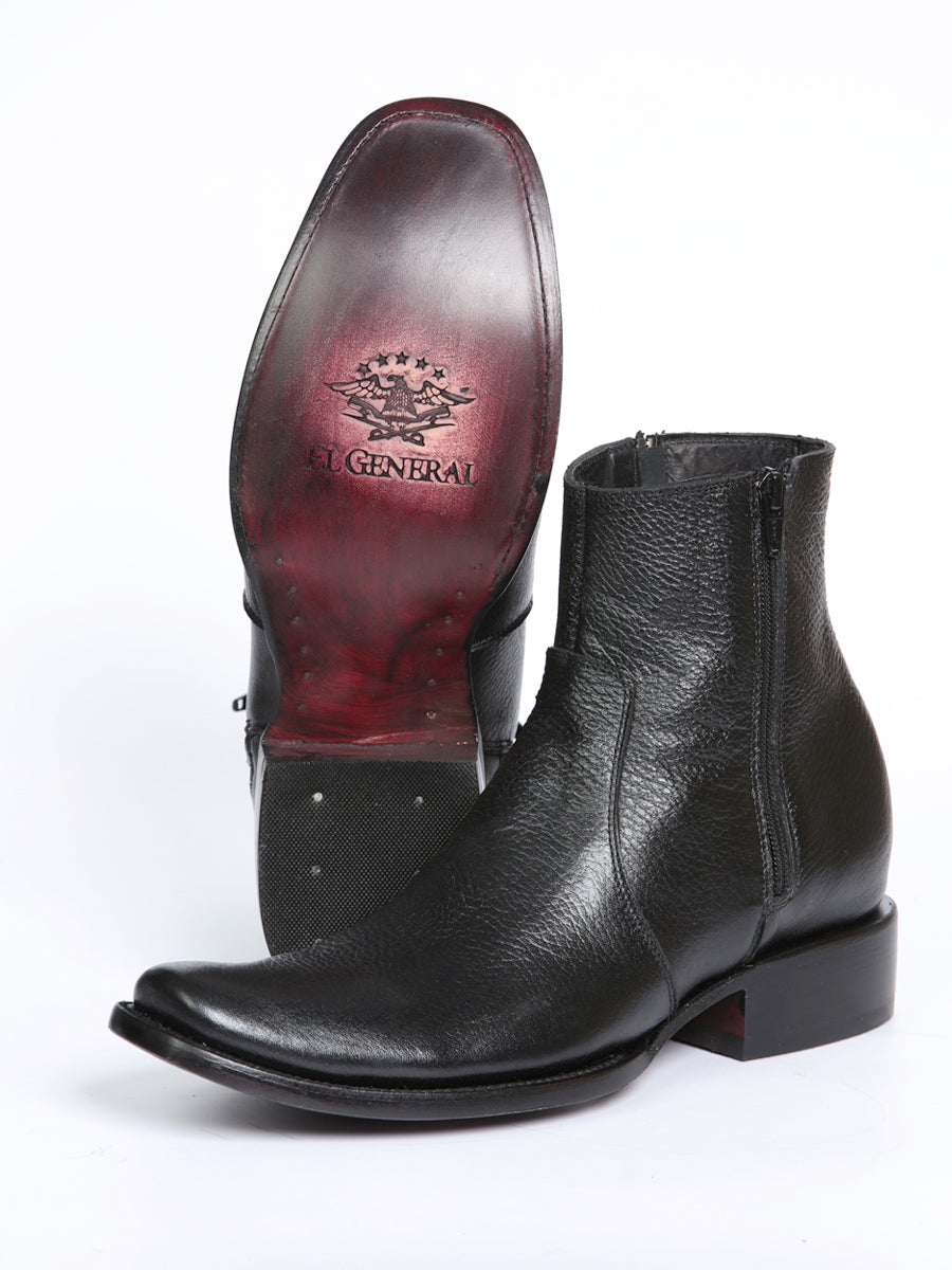 El General Men's Side Zip Ankle Boot - Made in Mexico - Black 45585 — view 4