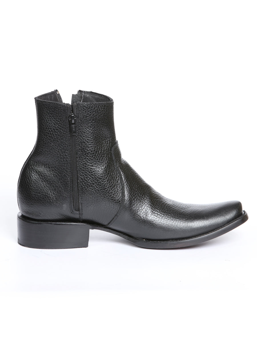 El General Men's Side Zip Ankle Boot - Made in Mexico - Black 45585 — view 6