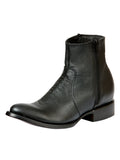 El General Men's Side Zip Round Toe Ankle Boot - Made in Mexico - Black 45586