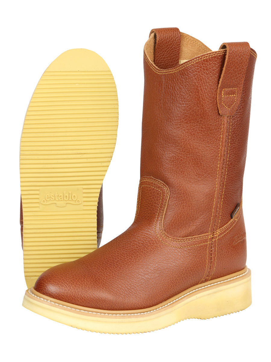 Establo Men’s Leather Work Boot - Made in Mexico - Grizzly Honey Oak 45598 — view 3
