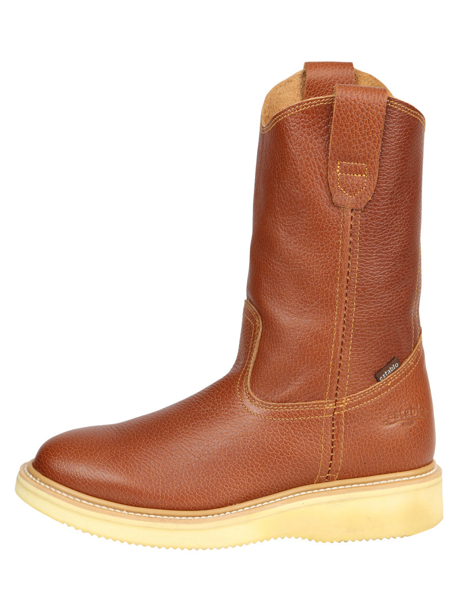 Establo Men’s Leather Work Boot - Made in Mexico - Grizzly Honey Oak 45598 — view 4