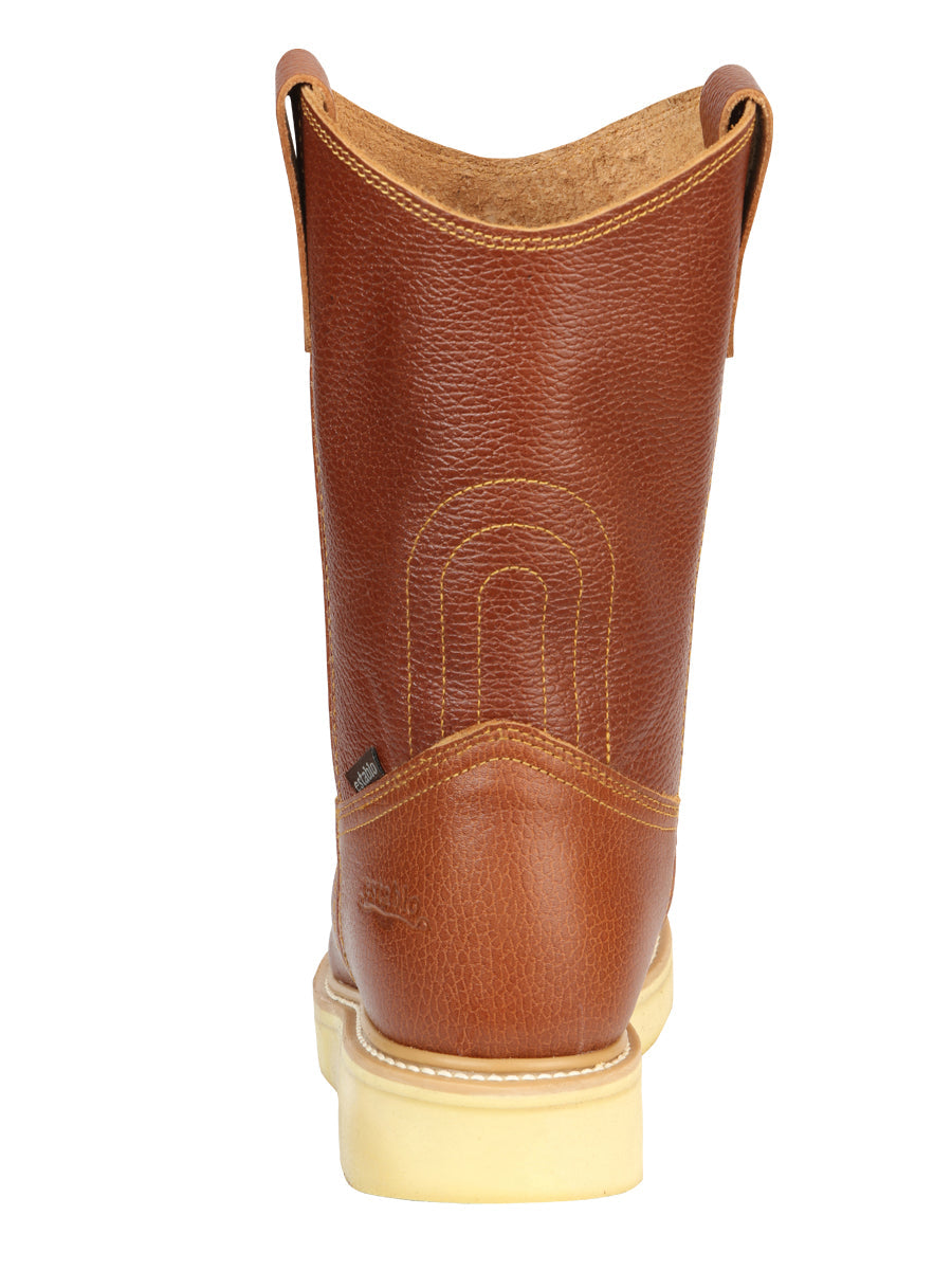 Establo Men’s Leather Work Boot - Made in Mexico - Grizzly Honey Oak 45598 — view 7