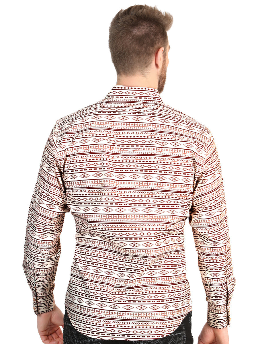 El General Men’s Long Sleeve Western Shirt - Khaki 45602 — view 2