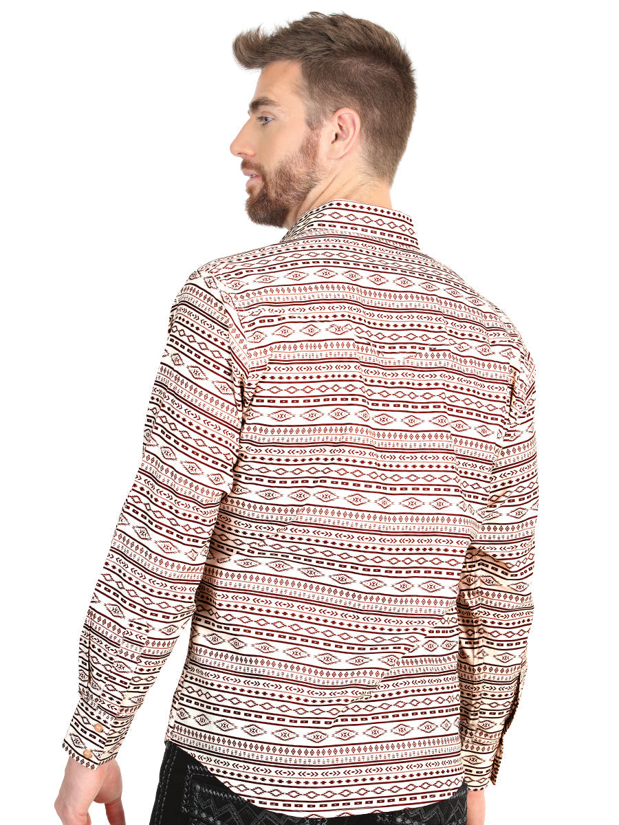 El General Men’s Long Sleeve Western Shirt - Khaki 45602 — view 3
