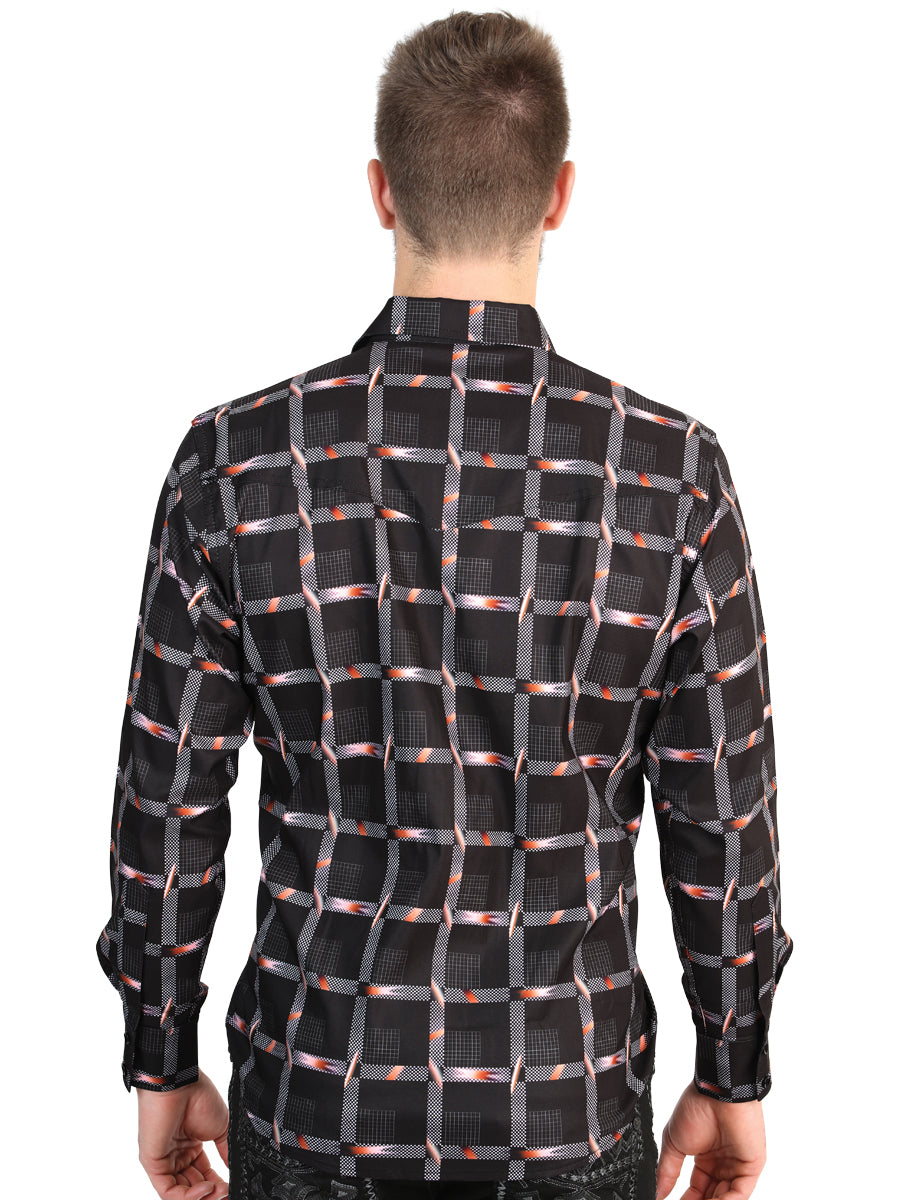 El General Men’s Long Sleeve Western Shirt - Black 45603 — view 2