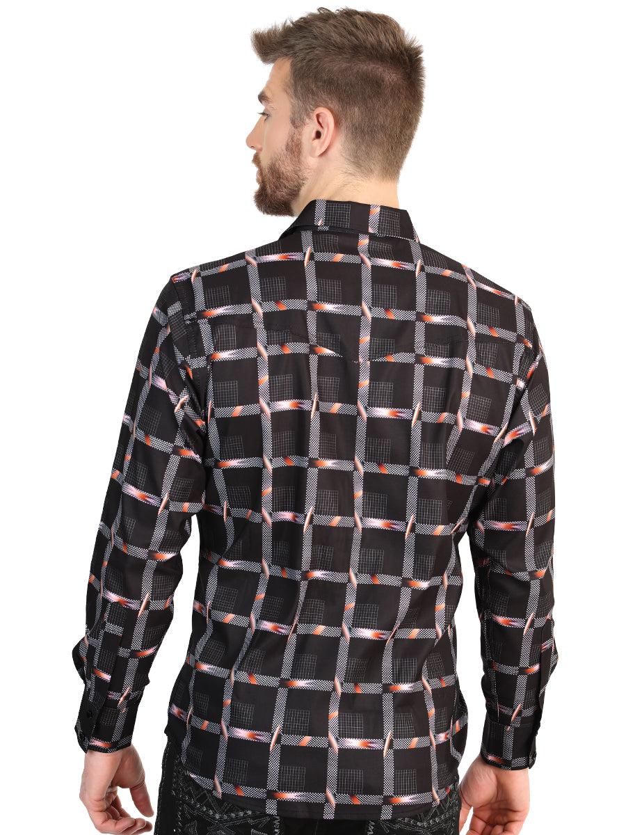 El General Men’s Long Sleeve Western Shirt - Black 45603 — view 3