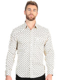 El General Men’s Long Sleeve Western Shirt - Beige 45606