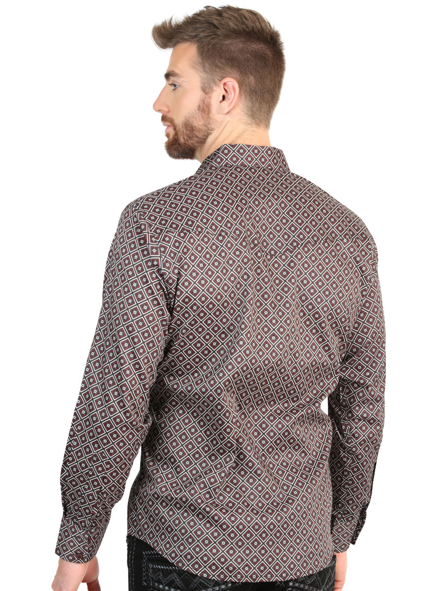 El General Men’s Long Sleeve Western Shirt - Royal Blue 45607 — view 3