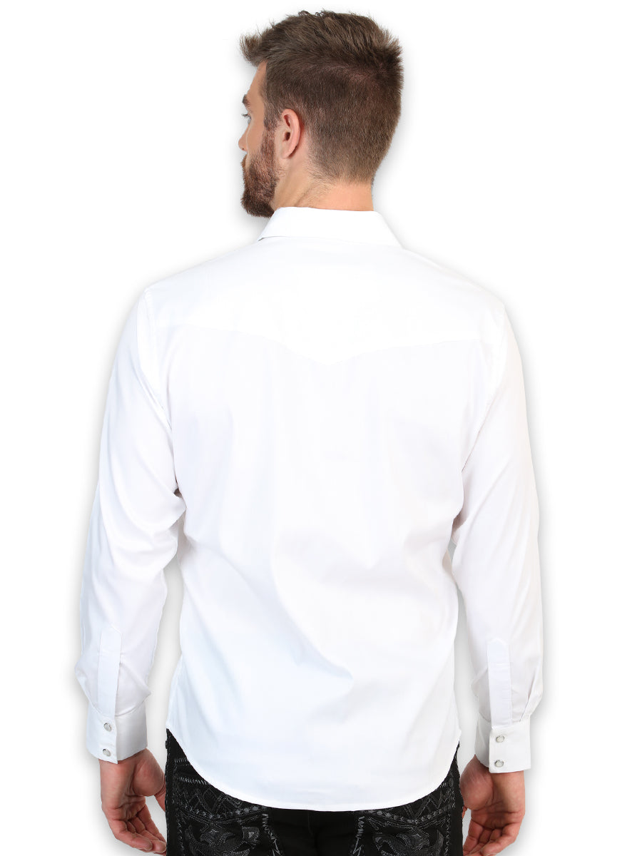 El General Men’s Long Sleeve Snap Button Western Shirt - White 45613 — view 2