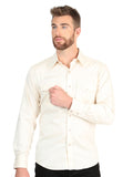 El General Men’s Long Sleeve Snap Button Western Shirt - Beige 45617