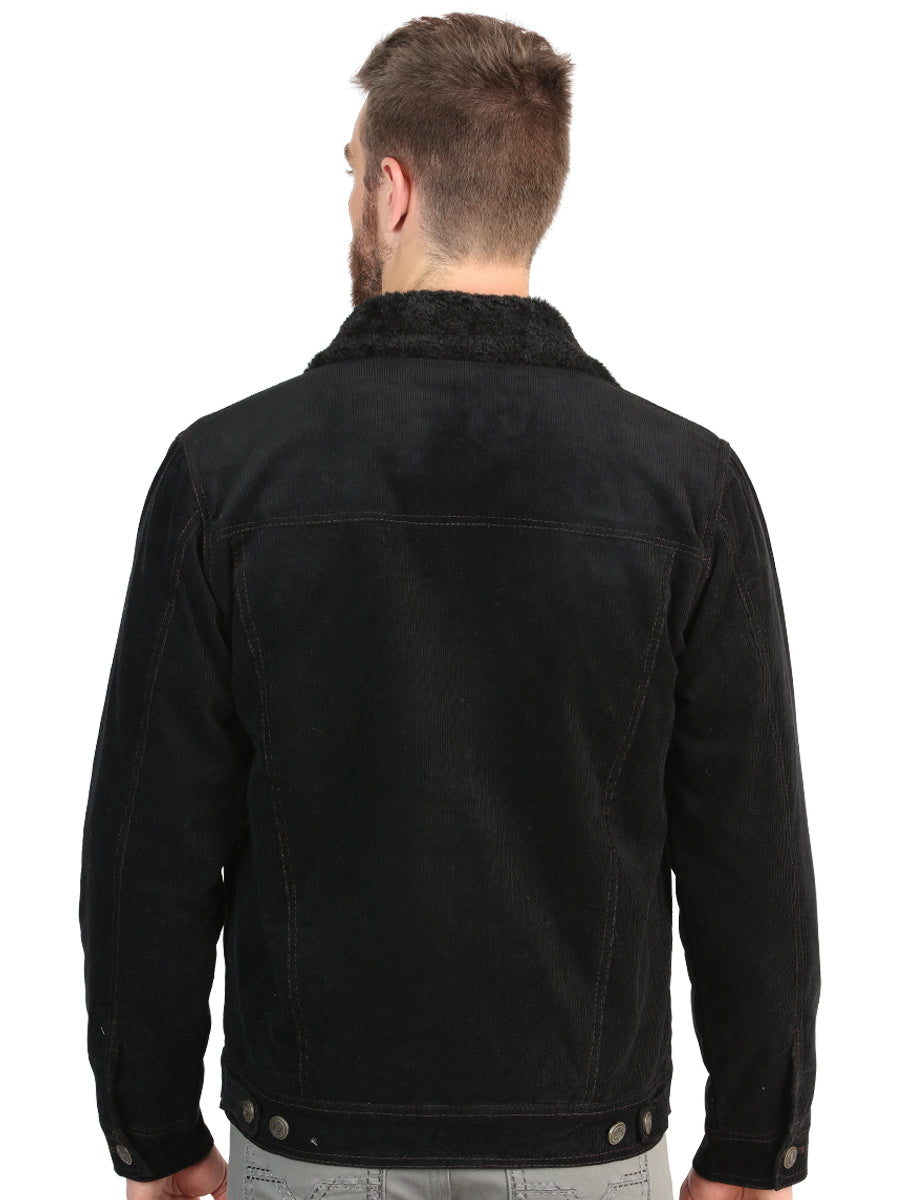 El General Men’s Black Corduroy Sherpa-Lined Jacket 45631 — view 3