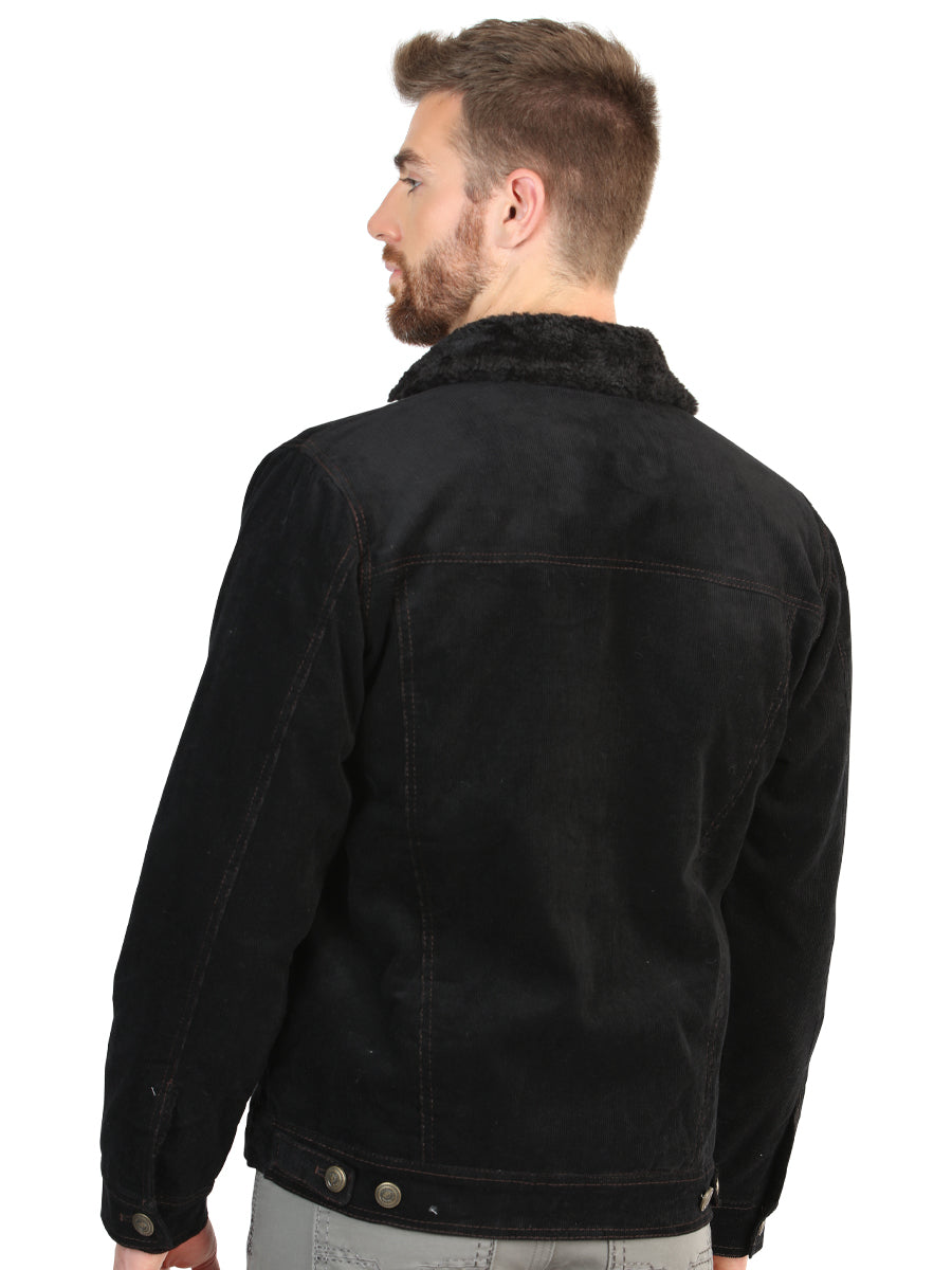 El General Men’s Black Corduroy Sherpa-Lined Jacket 45631 — view 4