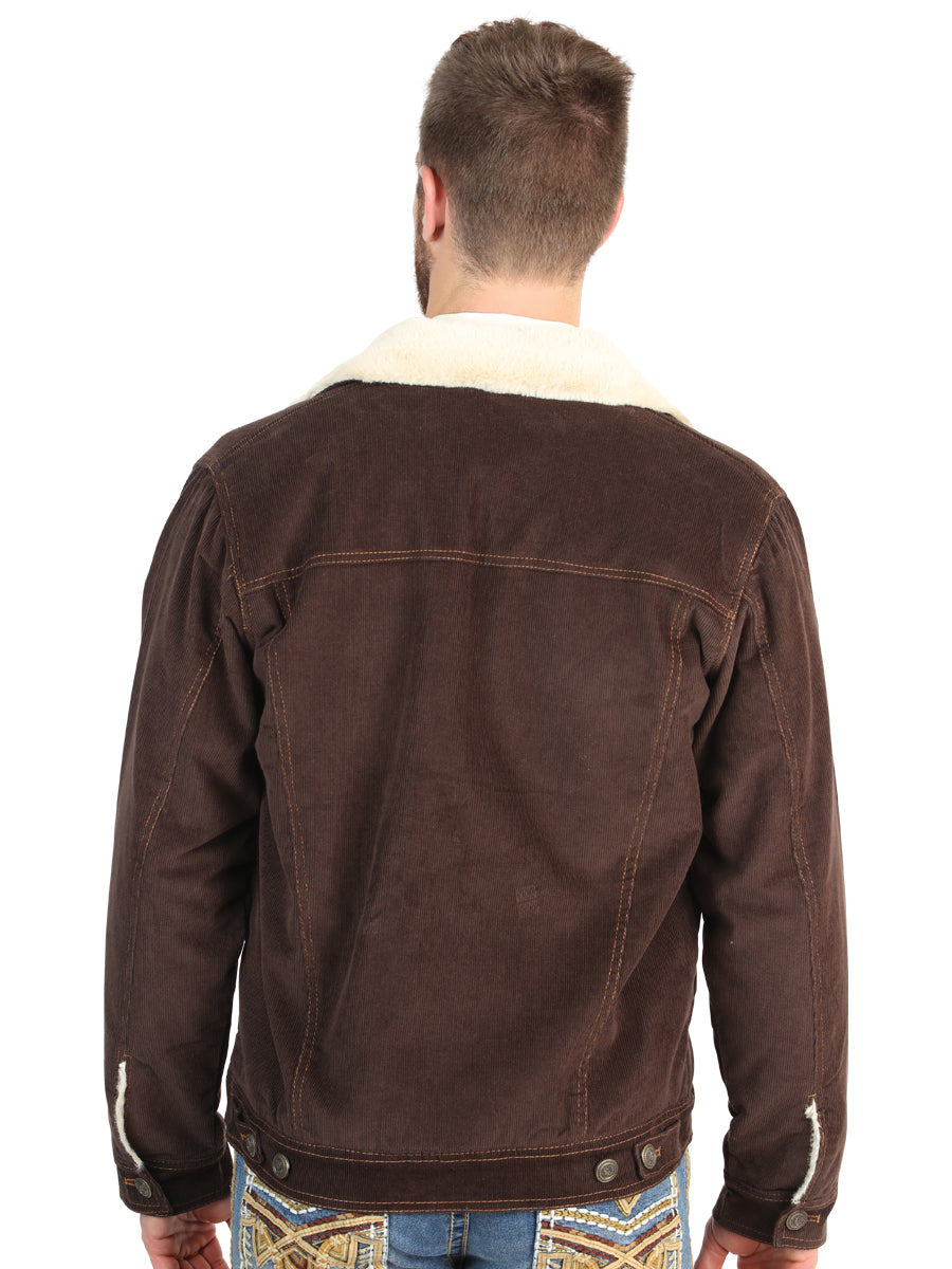 El General Men’s Brown Corduroy Sherpa-Lined Jacket 45632 — view 2