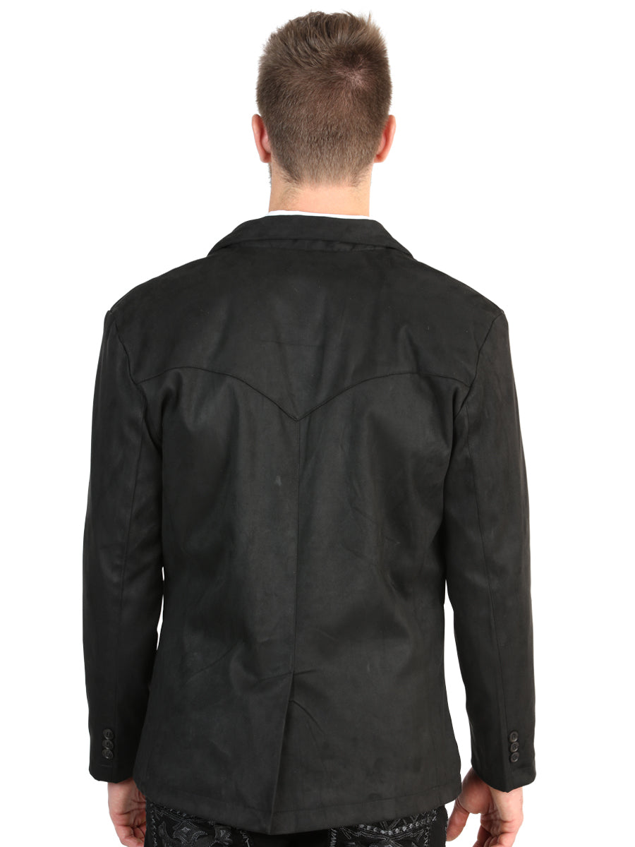 El General Men’s Black Suede Western Blazer 45635 — view 2