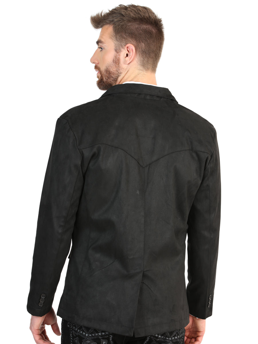 El General Men’s Black Suede Western Blazer 45635 — view 3