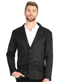 El General Men’s Black Suede Western Blazer 45635