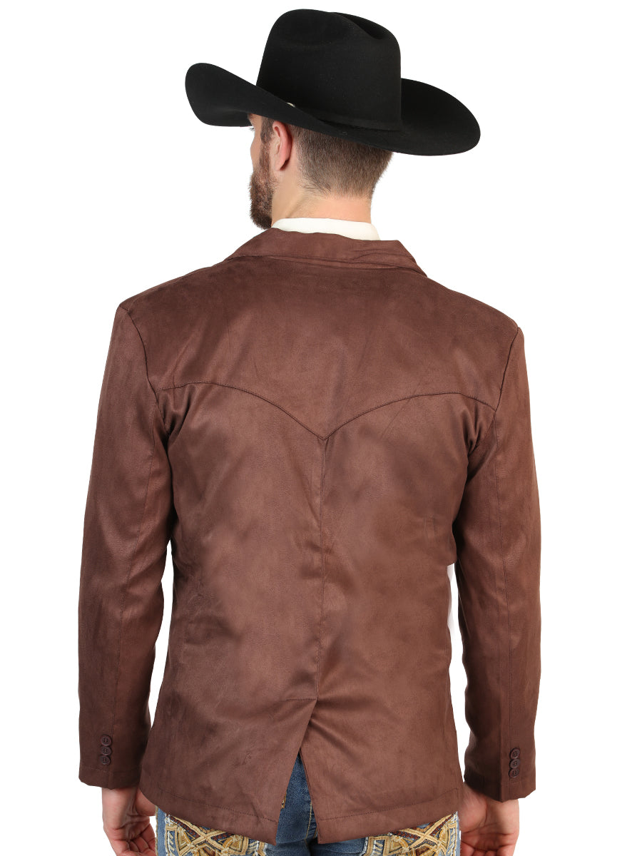 El General Men’s Brown Suede Western Blazer 45637 — view 2