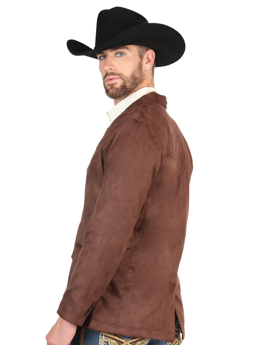 El General Men’s Brown Suede Western Blazer 45637 — view 3