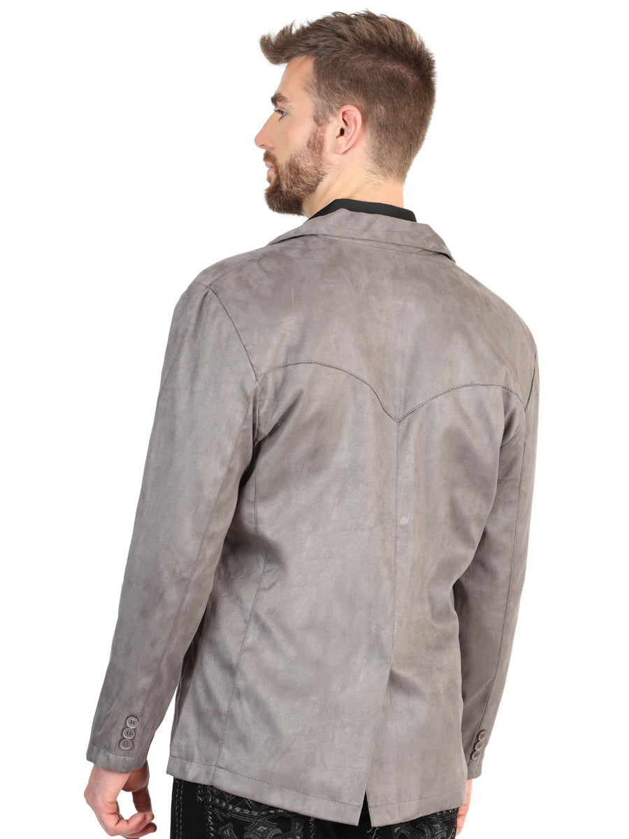 El General Men’s Gray Suede Western Blazer 45638 — view 3