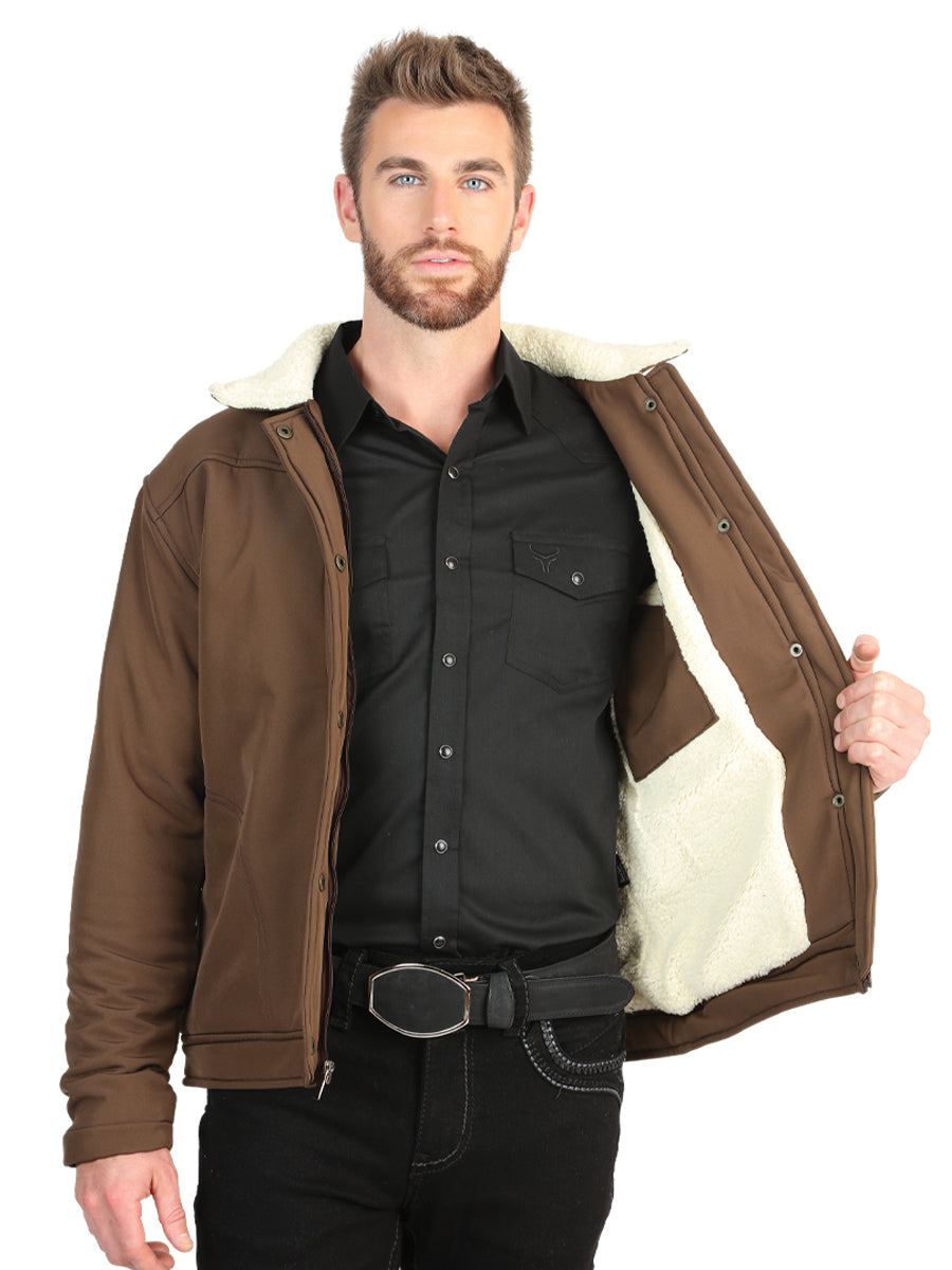 El General Men’s Brown Sherpa-Lined Jacket 45643 — view 3