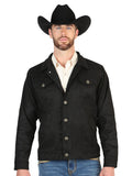 El General Men’s Suede Buttoned Jacket - Black 45650
