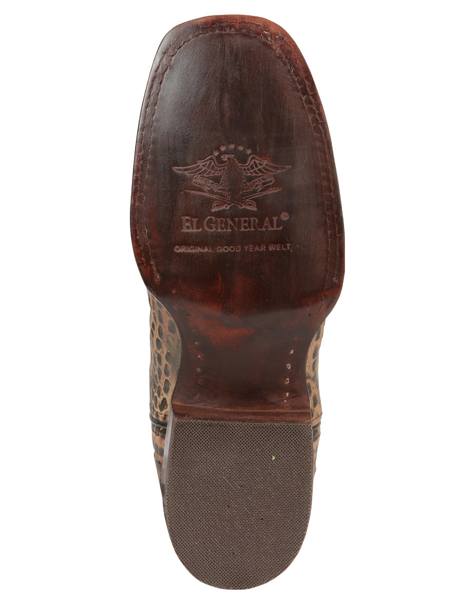 El General Men’s Leather Cowboy Boots - Caiman Belly Print - Tobacco 45664 — view 9