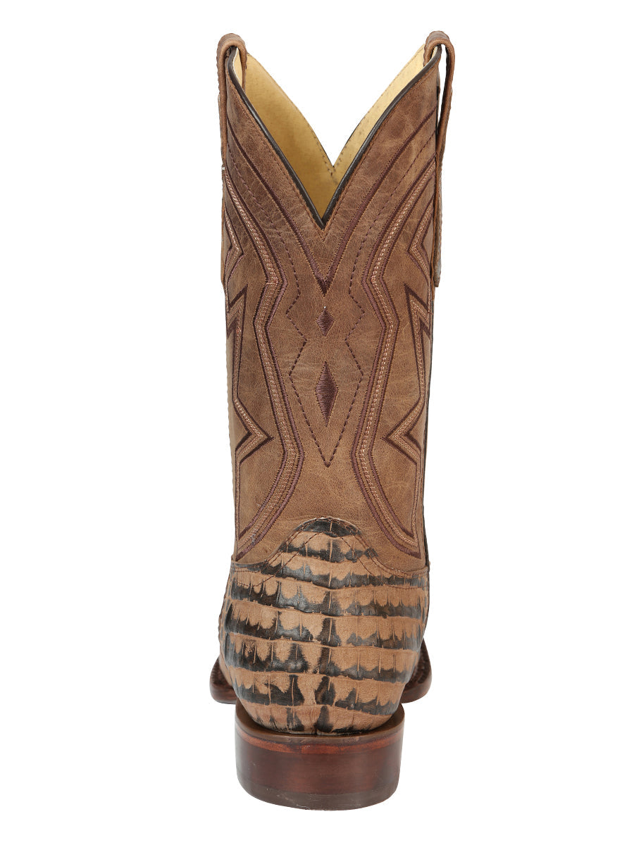El General Men’s Leather Cowboy Boots - Caiman Belly Print - Tobacco 45664 — view 7