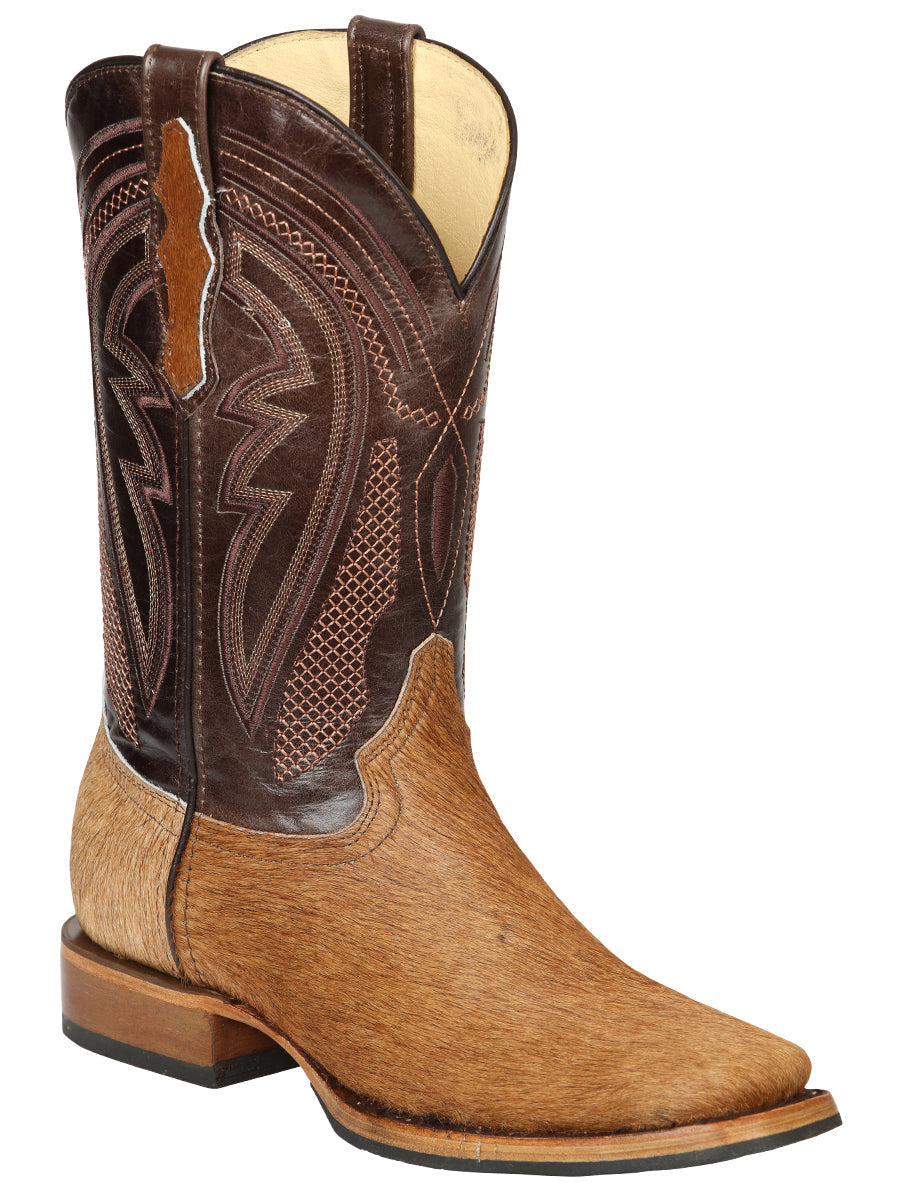 El General Men’s Leather Cowboy Boot -Made in Mexico - Cowhide Honey Brown 45669 — view 2