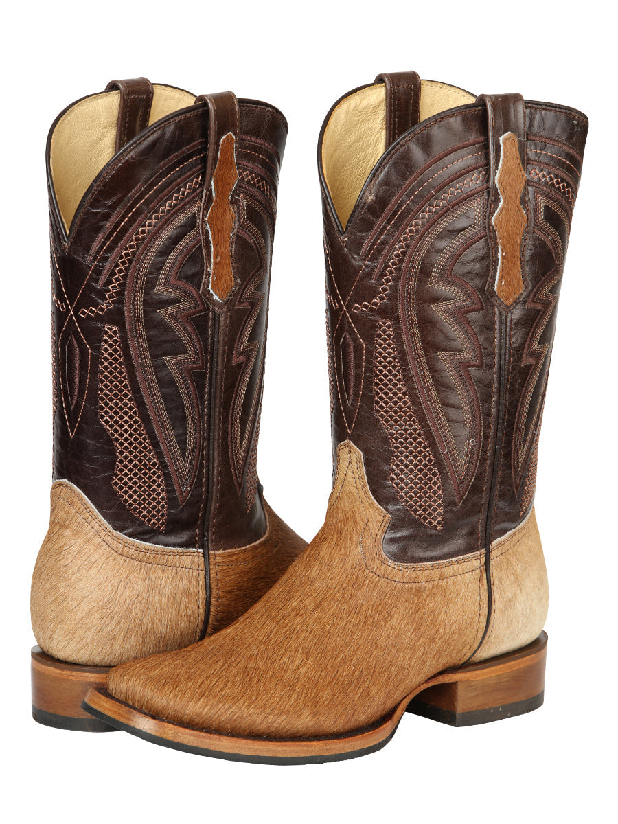 El General Men’s Leather Cowboy Boot -Made in Mexico - Cowhide Honey Brown 45669 — view 3
