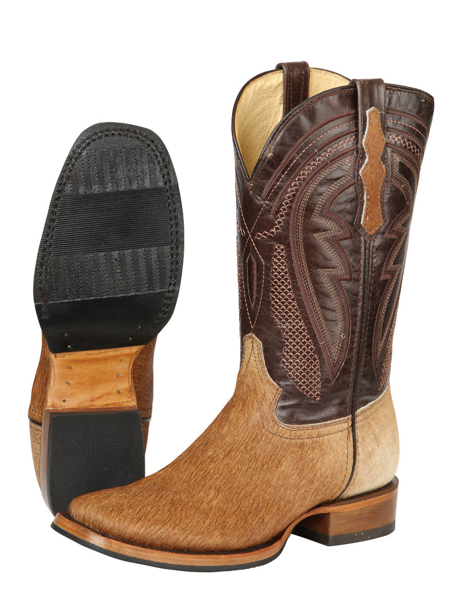 El General Men’s Leather Cowboy Boot -Made in Mexico - Cowhide Honey Brown 45669 — view 4
