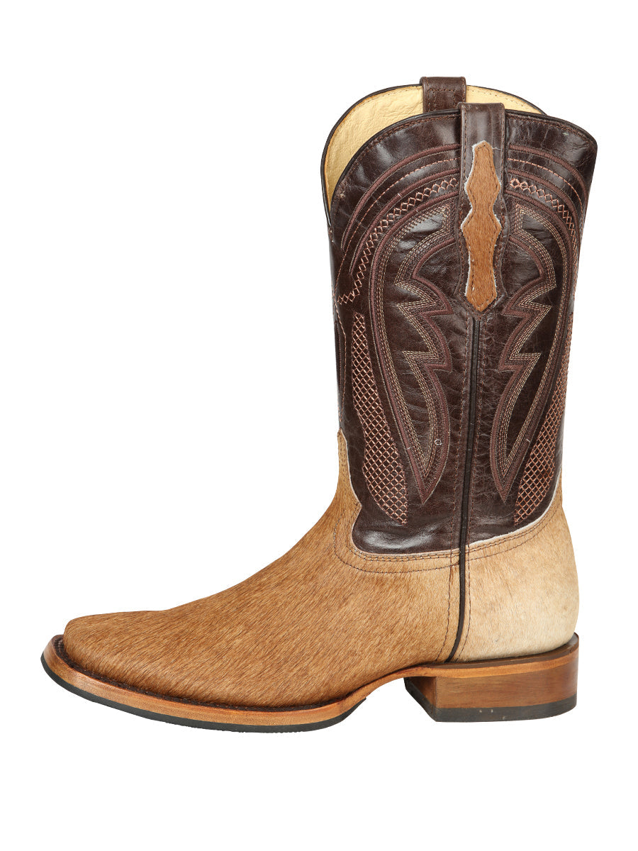 El General Men’s Leather Cowboy Boot -Made in Mexico - Cowhide Honey Brown 45669 — view 5
