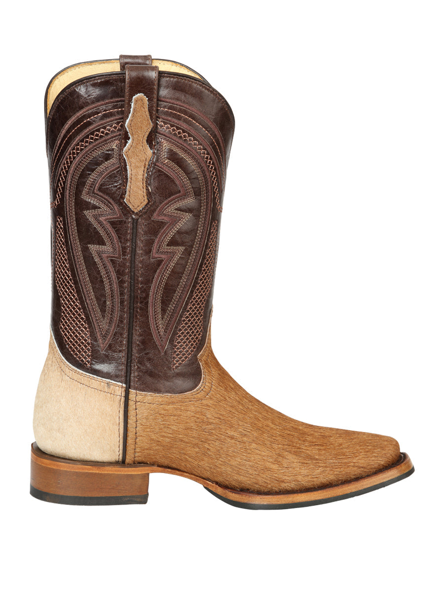 El General Men’s Leather Cowboy Boot -Made in Mexico - Cowhide Honey Brown 45669 — view 6