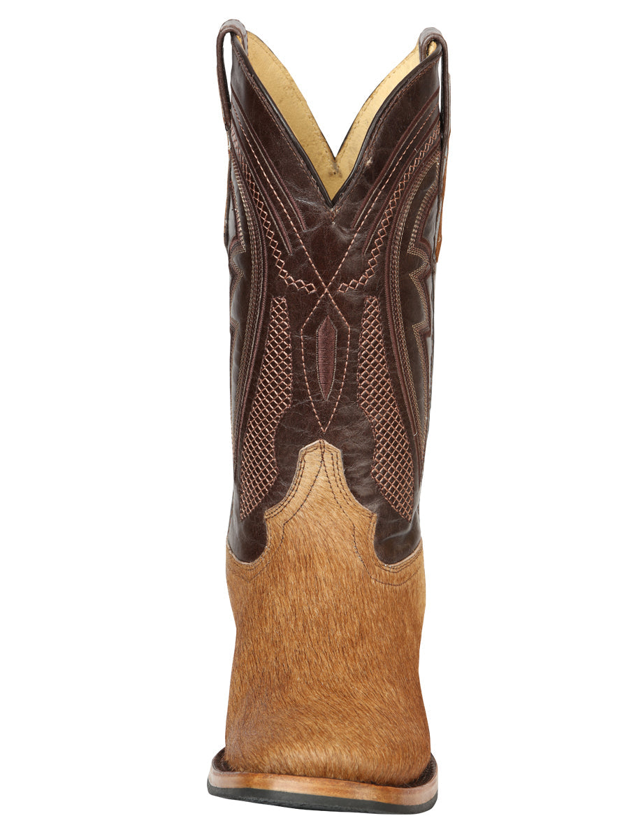 El General Men’s Leather Cowboy Boot -Made in Mexico - Cowhide Honey Brown 45669 — view 7