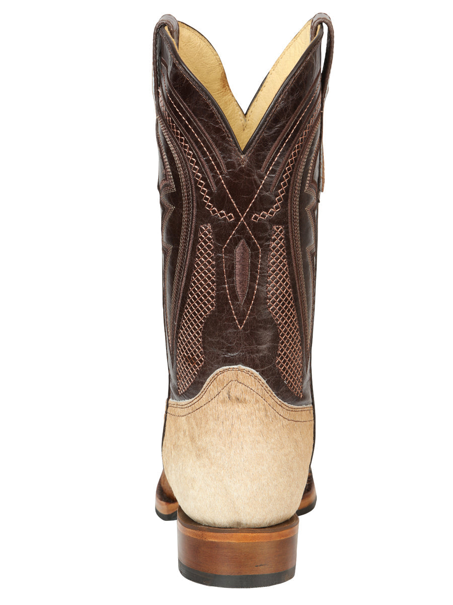 El General Men’s Leather Cowboy Boot -Made in Mexico - Cowhide Honey Brown 45669 — view 8