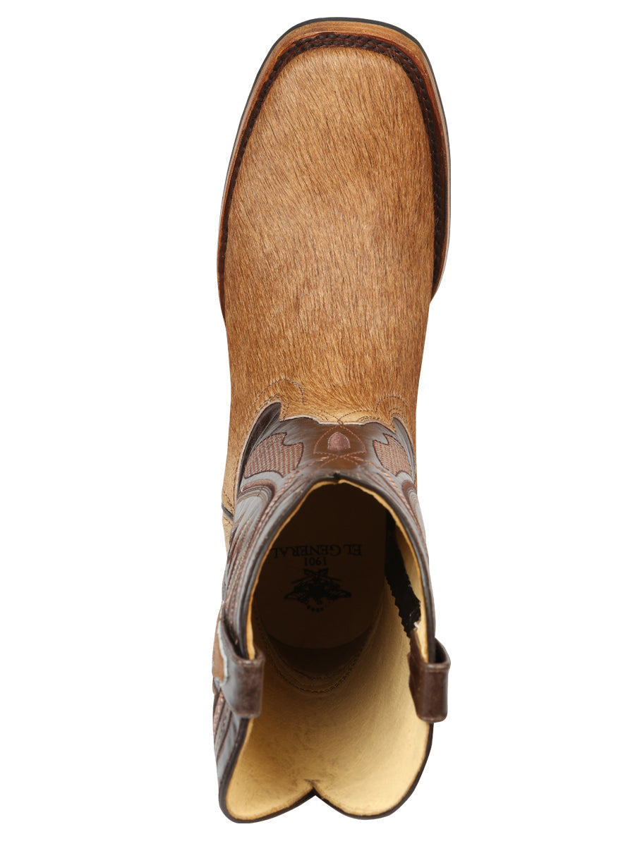 El General Men’s Leather Cowboy Boot -Made in Mexico - Cowhide Honey Brown 45669 — view 9