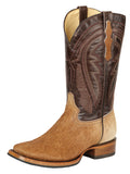 El General Men’s Leather Cowboy Boot -Made in Mexico - Cowhide Honey Brown 45669
