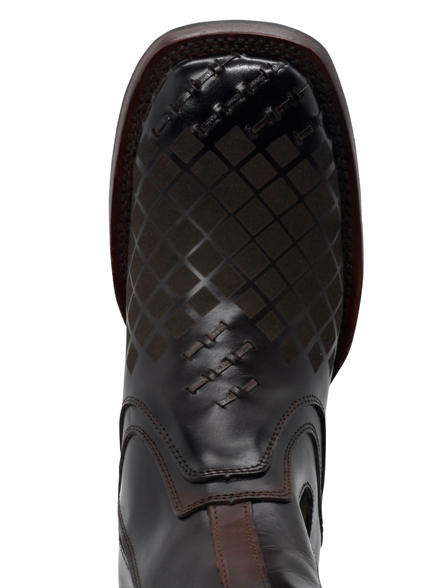 El General Men's Leather Ankle Boot with Zipper - Made in Mexico - Tobacco Brown 45673 — view 6
