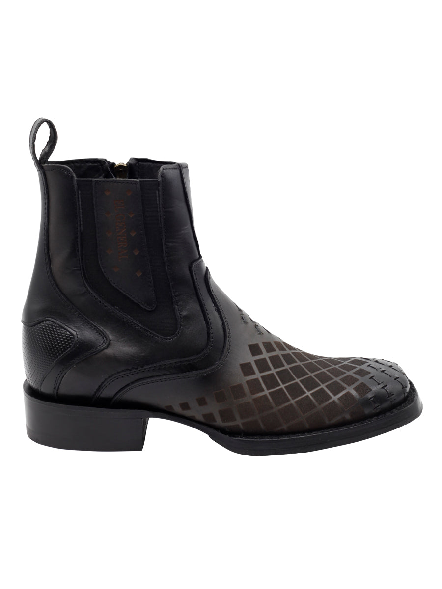 El General Men's Leather Ankle Boot with Zipper - Made in Mexico - Gray 45674 — view 3