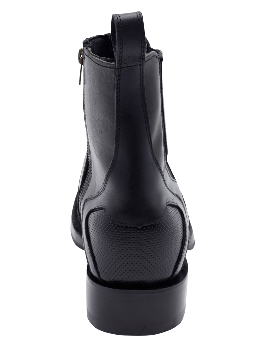 El General Men's Leather Ankle Boot with Zipper - Made in Mexico - Gray 45674 — view 5