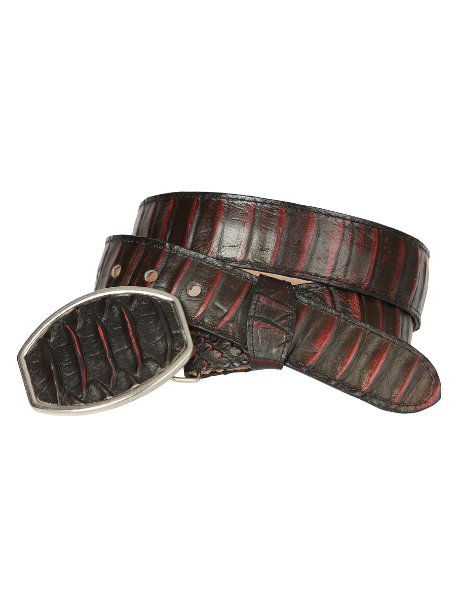 El General Men’s 100% Leather Western Belt - Made in Mexico - Red Snake Print 45676 — view 2