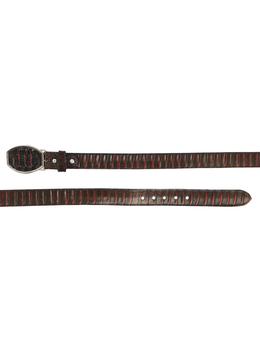 El General Men’s 100% Leather Western Belt - Made in Mexico - Red Snake Print 45676 — view 3