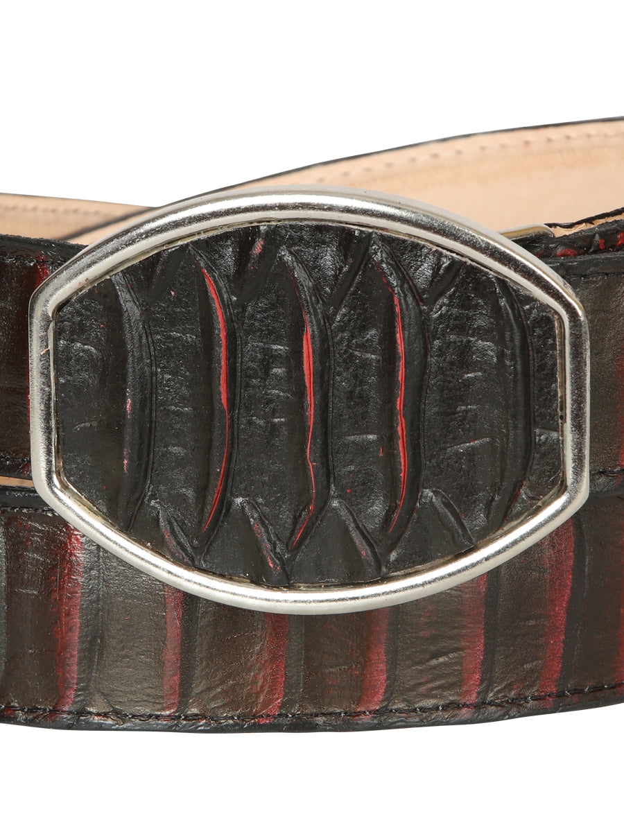 El General Men’s 100% Leather Western Belt - Made in Mexico - Red Snake Print 45676 — view 4