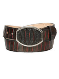 El General Men’s 100% Leather Western Belt - Made in Mexico - Red Snake Print 45676