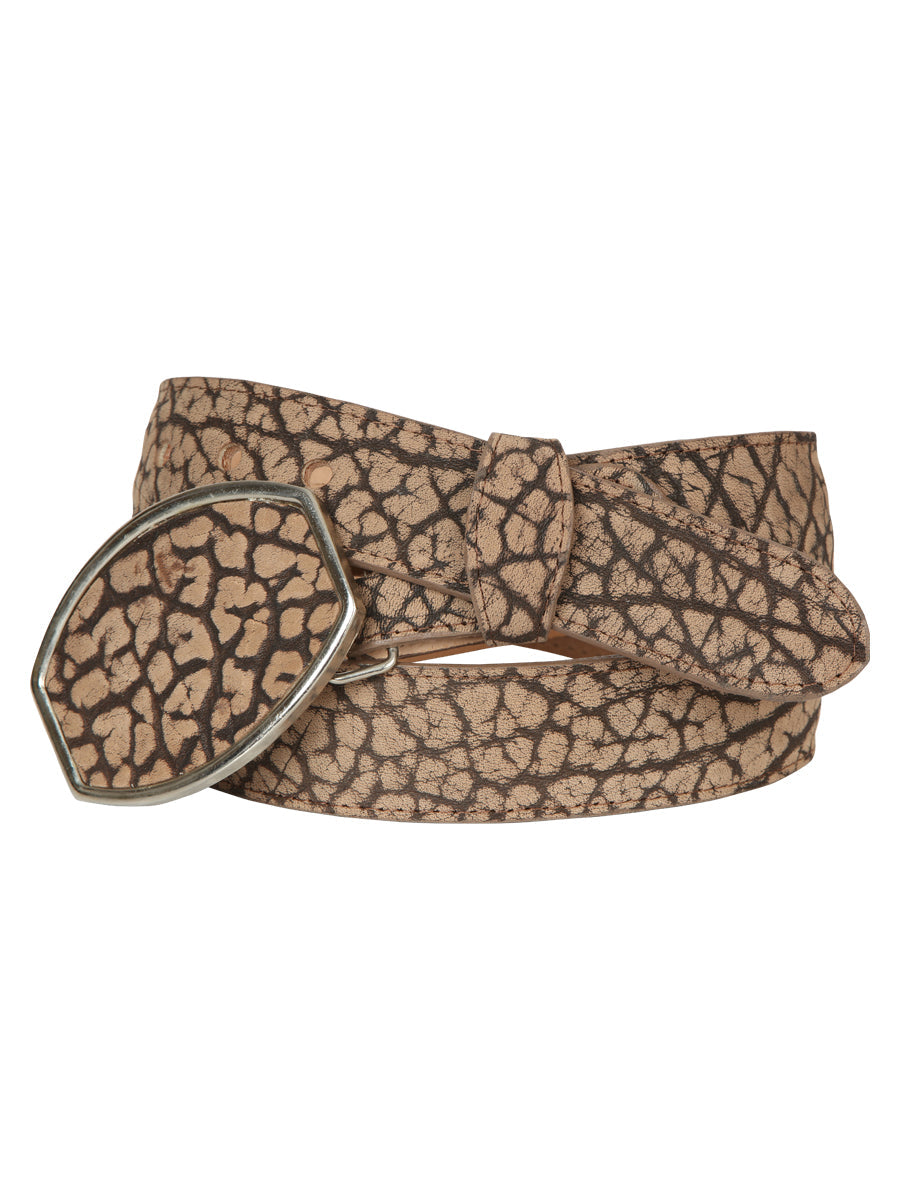 El General Men’s Western Belt - Bull Neck Print - Honey 45678 — view 2