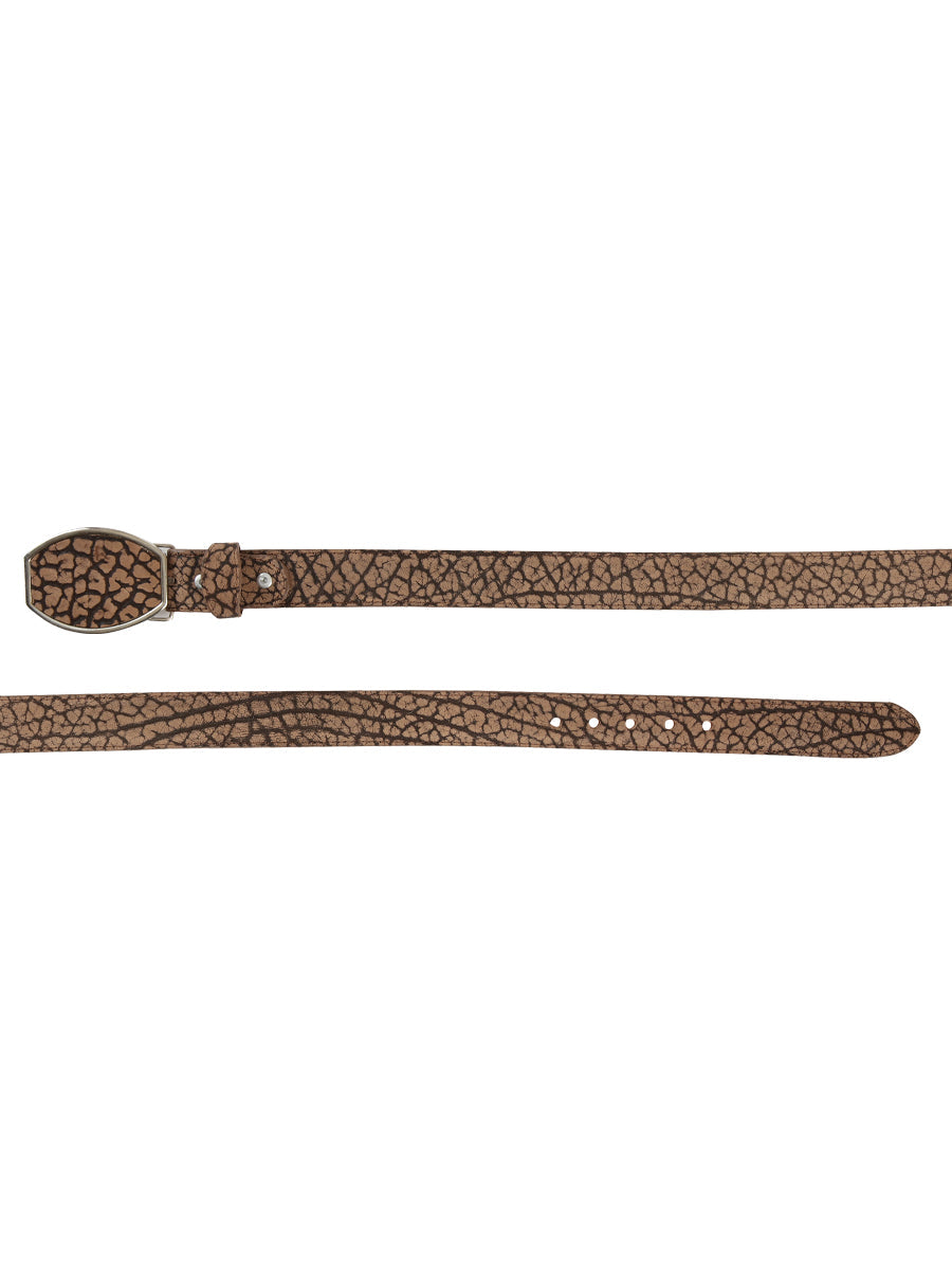 El General Men’s Western Belt - Bull Neck Print - Honey 45678 — view 3