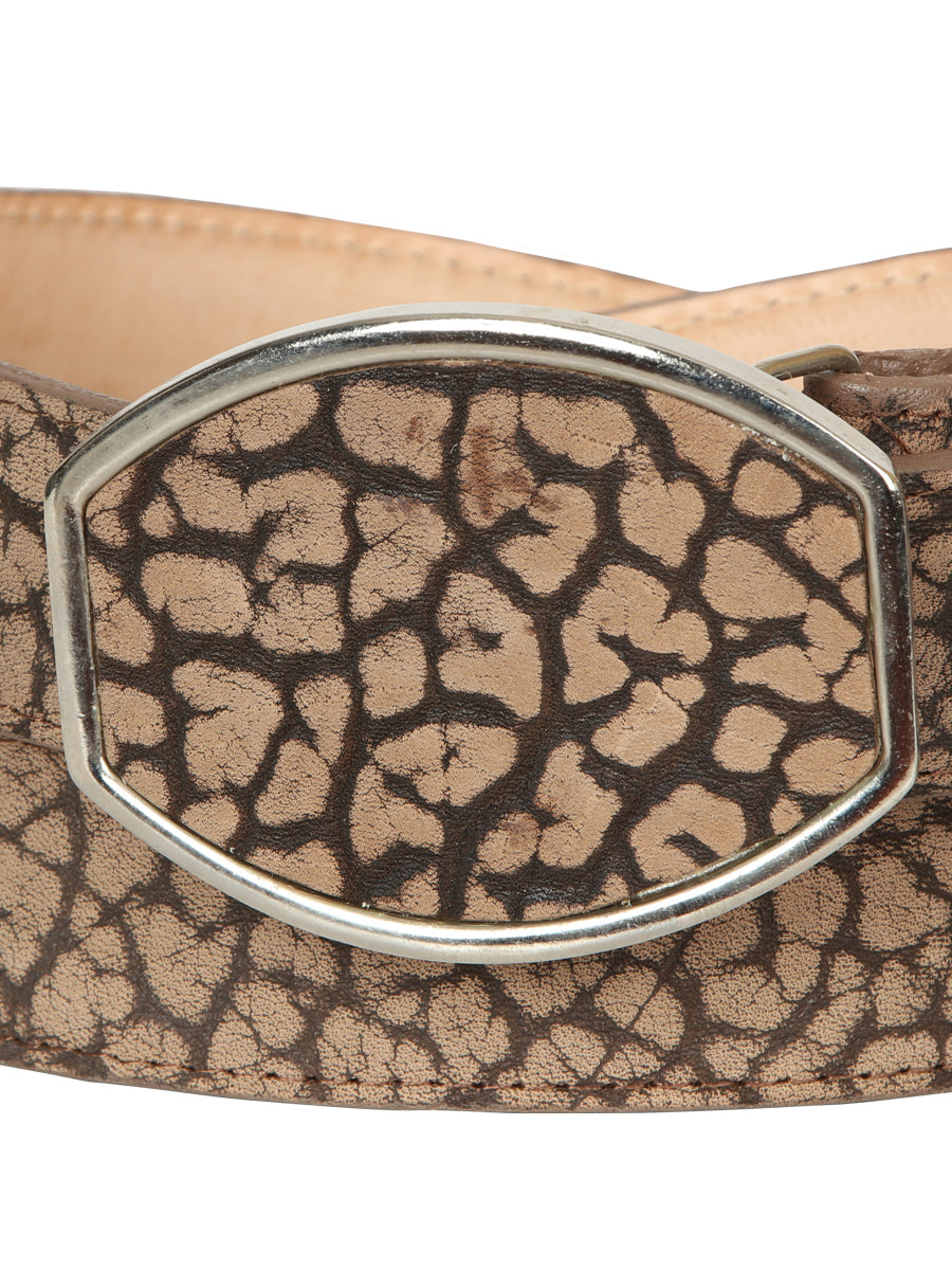 El General Men’s Western Belt - Bull Neck Print - Honey 45678 — view 4