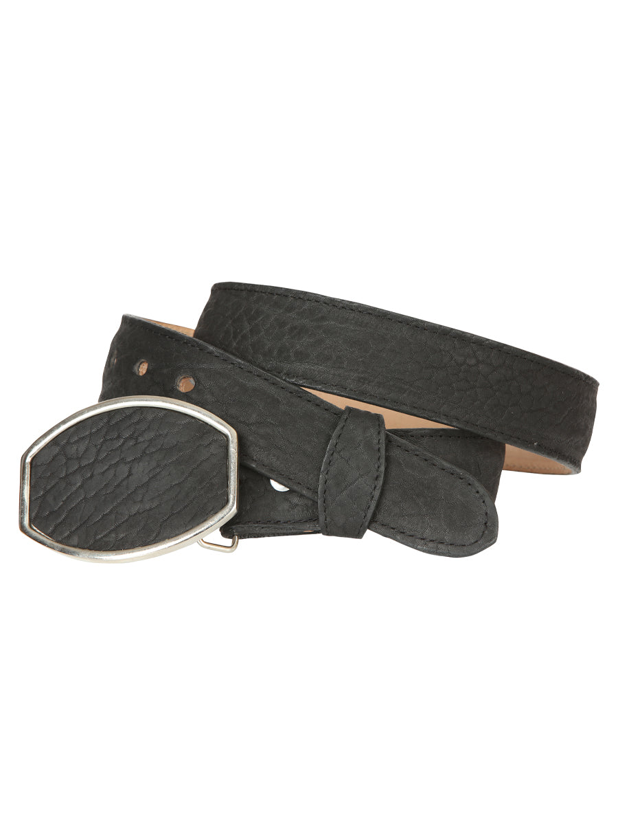 El General Men’s Western Belt - Bull Neck Print - Black 45679 — view 2