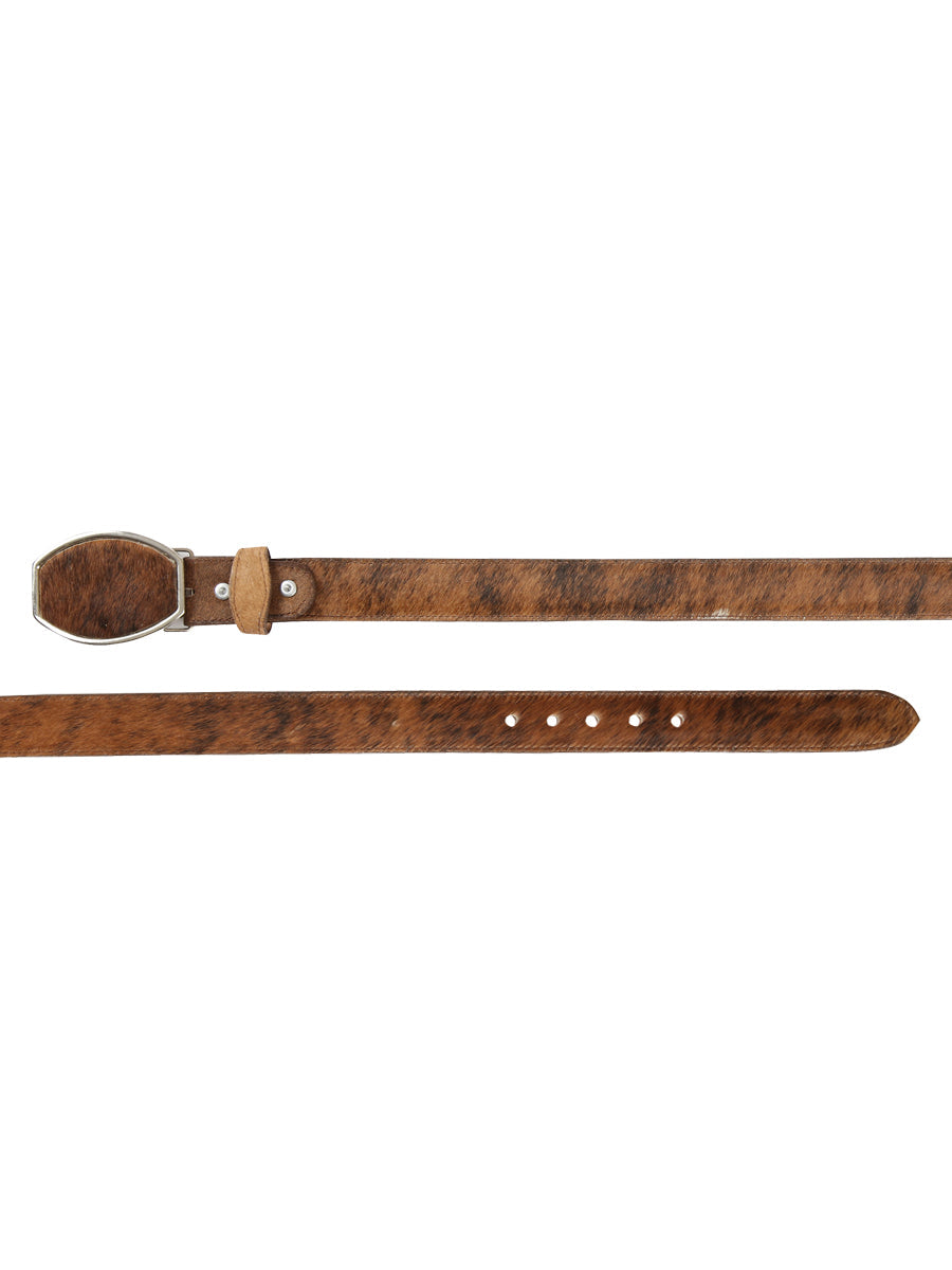 El General Men’s Western Belt - Cowhide Hair Print - Honey 45680 — view 3